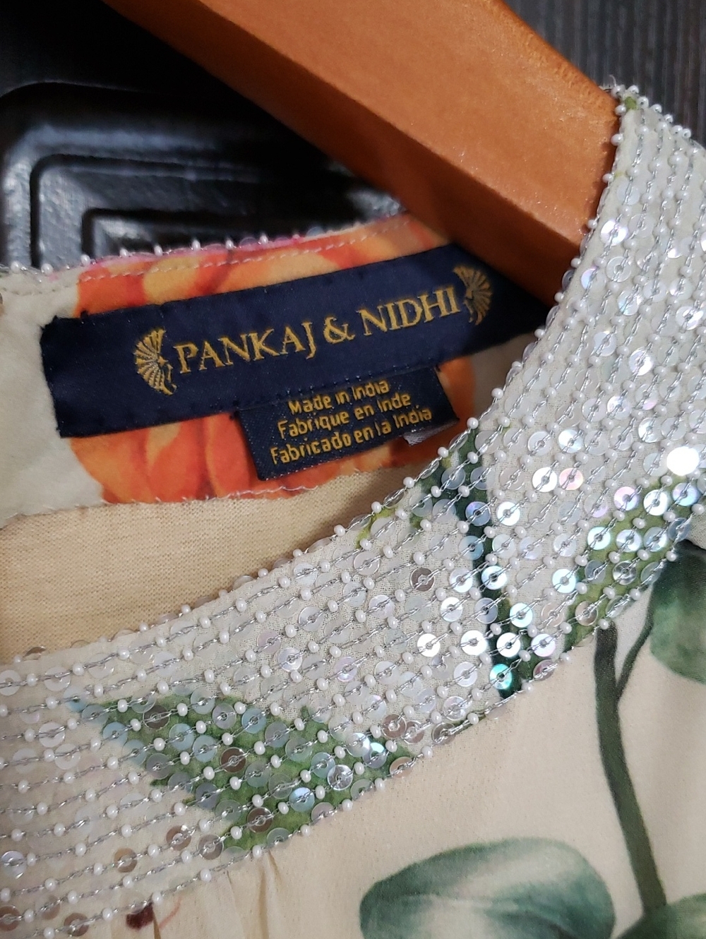 RARE Anthropologie Garden Midi Dress by Pankaj & Nidhi, Size 12P - Picture 4 of 16